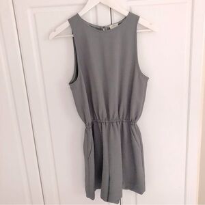 Aritzia Wilfred Small Khaki Olive Green Tank Romper High Neck Open Back Split